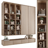 Rack - Shelf 10 - Wooden Shelves With Decorative Objects and Plants - Bookcases