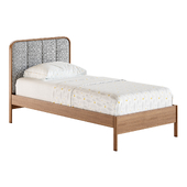 Wes Twin Upholstered Wood Bed