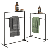 Freestanding towel holder with shelf by Rexa design