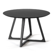 Sculptural Solid Wood Round Dining Table