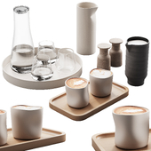 431 eat and drinks decor set 09 folded cup latte & water carafe kit