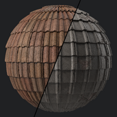 Roof Tile Materials 67- Concrete Roofing by Sbsar generator | Seamless, Pbr, 4k