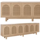 Sideboard in oak and rattan with Hali arch