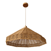 Chandelier with wicker lampshade (octagon)