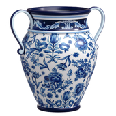 Italian vase with hand painted Santorini