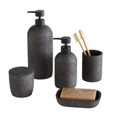 Zara Black Resin Stone Bathroom Set
