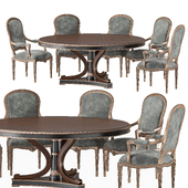 ebanista luciani round dining table and chair