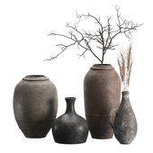 Artisan Rustic Vases set 2