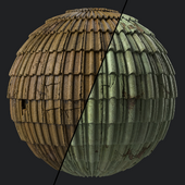 Roof Tile Materials 74- Damaged Concrete Roofing | Seamless, Pbr, 4k