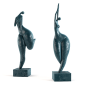 Contemporary abstract bronze sculpture