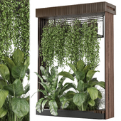 Indoor Hanging Plants in Metal Shelf Set 1032