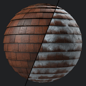 Roof Tile Materials 77- Wooden Roofing By Snow | Sbsar, Seamless, Pbr, 4k