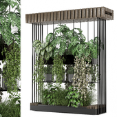 indoor hanging plants in metal box _  Set 1040