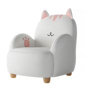 Children Armchair White Cat Shape by LINSY KIDS