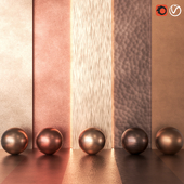 5 in 1 Copper Metal Pack Textures & Materials 4K - Seamless - Vol 1