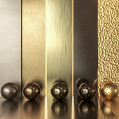 5 in 1 Brass Metal Pack Textures & Materials 4K - Seamless - Vol 1