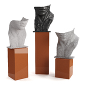 Modern face half sculpture