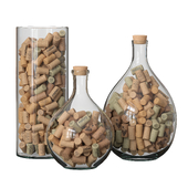 Glass vessels with corks