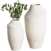 Crate & barrel -  Slope White Ceramic Vases