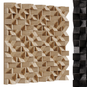 Geometric wood block wall art