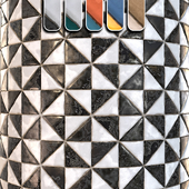 checkerboard tile PBR 4K texture set 003