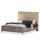 Bed Mauve Solid Wood Low Profile