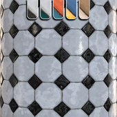 checkerboard tile PBR 4K texture set 001