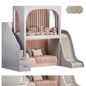 Кровать дизайнерская двухуровневая Kids room 07