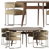 Crate & barrel - Malak Chair & Tate Round Dining Table