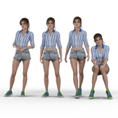 Casual Woman 4 Poses