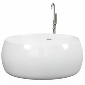 Tipton Acrylic Round Soaking Freestanding Tub with Integral Drain