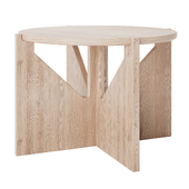 Table Low Round Wooden Coffee Table by Kristina Dam Studio