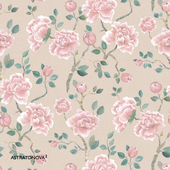 Astratonova Designer wallpaper - China roses [Collection_Dandelion Wine]