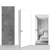 ОМ Двери INVISIBLE DOORS штукатурка, зеркало на металлическом каркасе