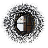 Декоративное зеркало настенное  из иголок дикообраза