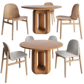 Deepah Circular Table and Terra wood chair
