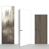 OM Doors INVISIBLE DOORS wallpaper, veneer on a metal frame
