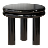 Adiel Black Iron Round Side Table Storage End Table