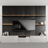 TV Wall 04 - Wooden - Black