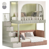 Кровать дизайнерская двухуровневая Kids room 09