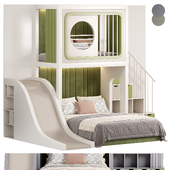 Кровать дизайнерская двухуровневая Kids room 10