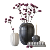 Decorative Set with Vase and flower