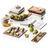 Decorative set with pears and books