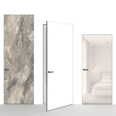 ОМ Двери INVISIBLE DOORS керамогранит, цветное стекло на металлическом каркасе