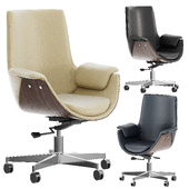 Gray Leather Modern Home Office Chair Upholstered