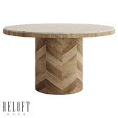 Monarch dining table with travertine top