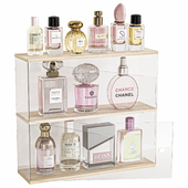 Set of perfumes for the bathroom or beauty salon