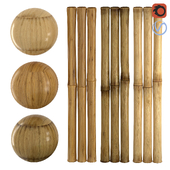 3 Realistic bamboo materials set
