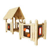 Playhouse for kids with a bridge