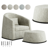 Armchair with pouf CASHEW